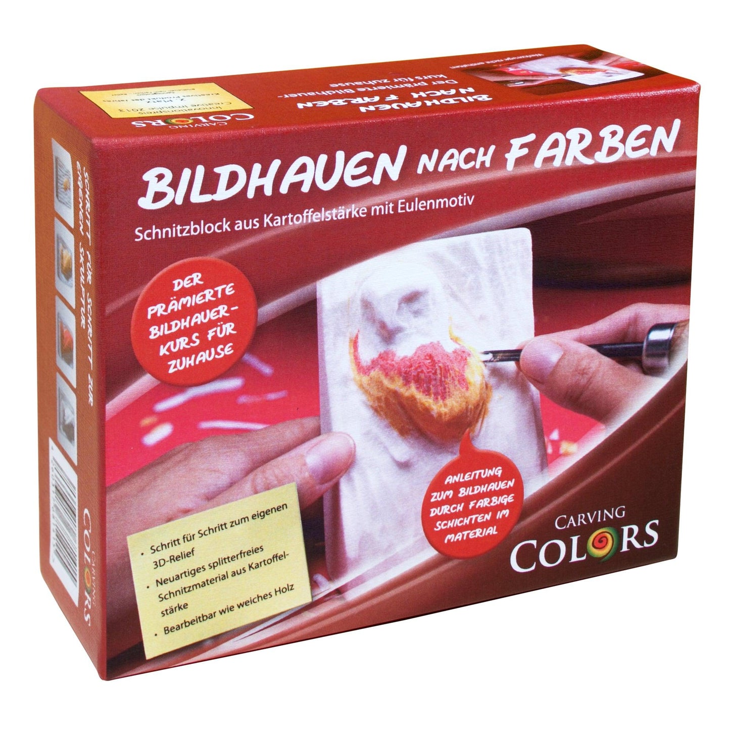 Schnitzen nach Farben - Relief Eule (ohne Werkzeug)