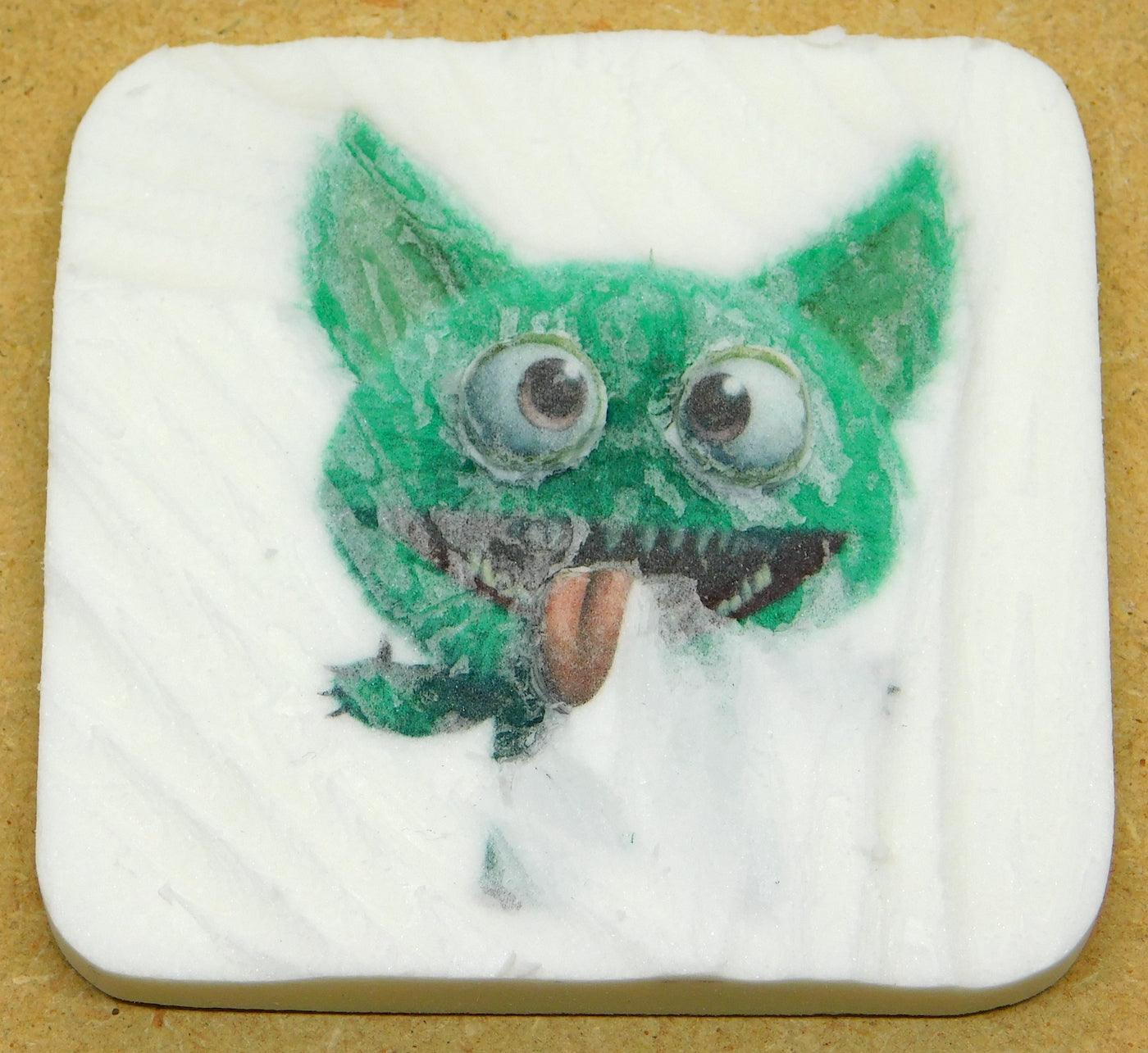 Schnitzen nach Farben - Schnitzbild Monster (ohne Werkzeug)