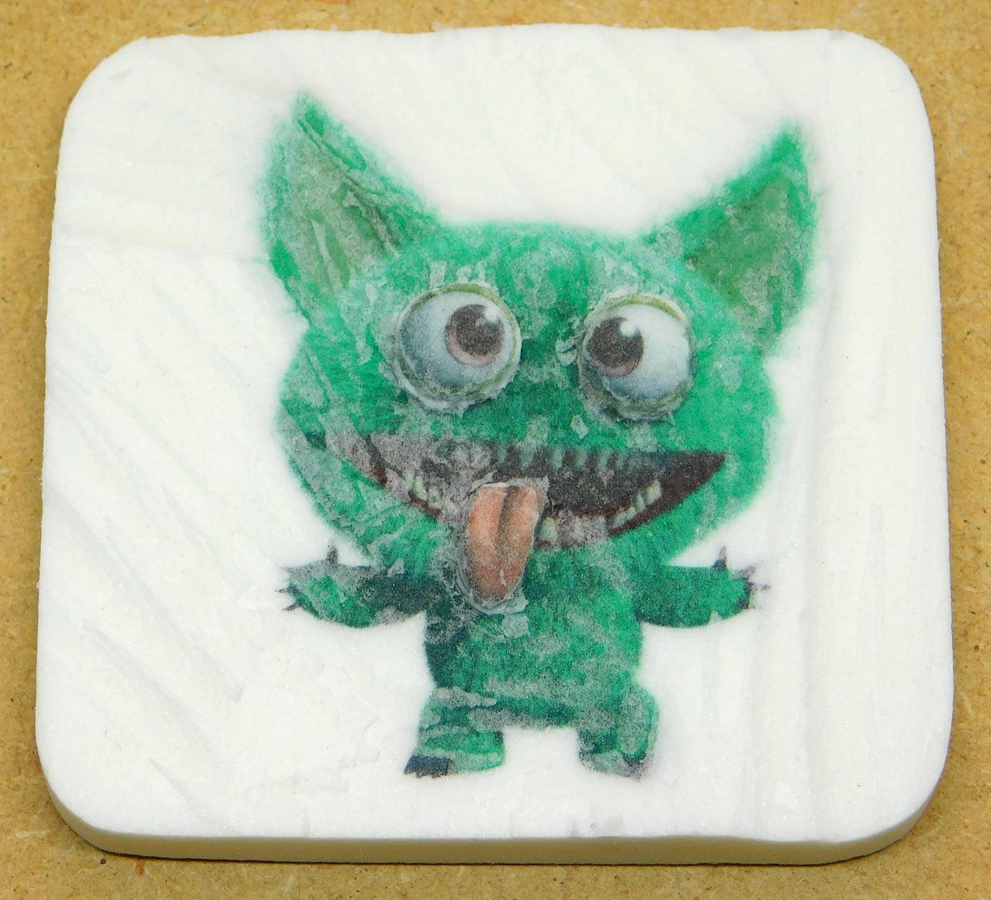 Schnitzen nach Farben - Schnitzbild Monster (ohne Werkzeug)