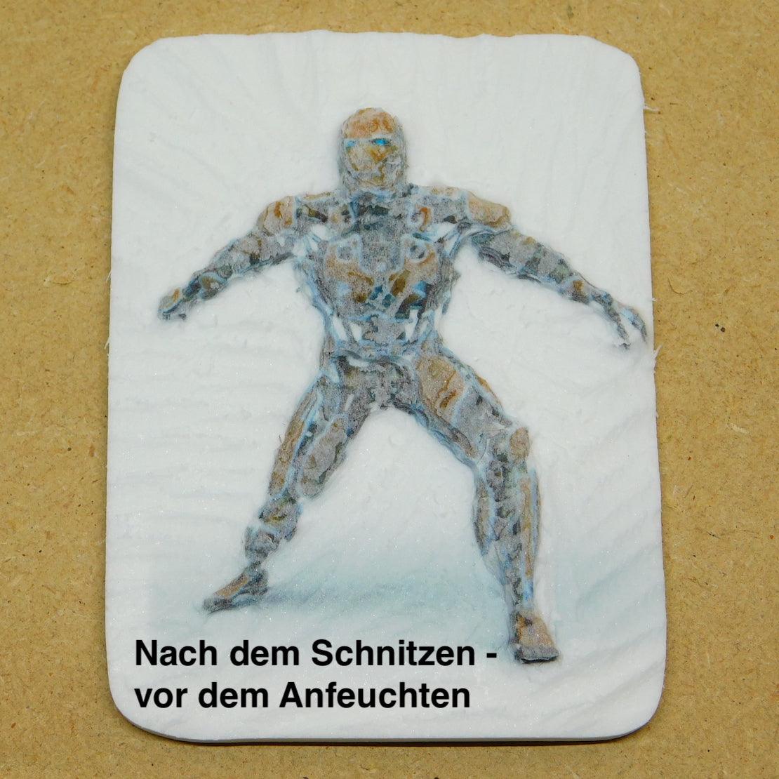 Schnitzen nach Farben - Schnitzbild Roboter (ohne Werkzeug)