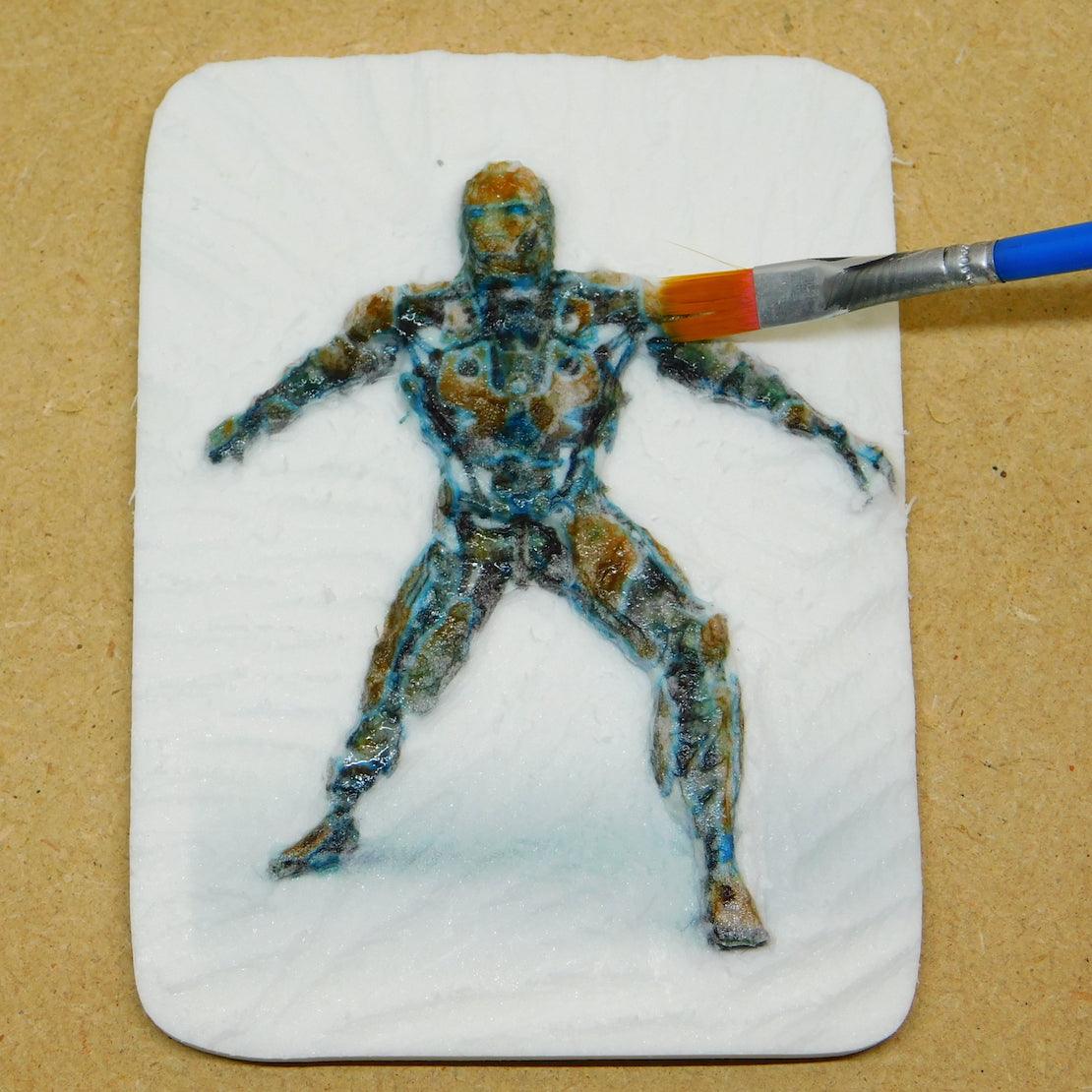 Schnitzen nach Farben - Schnitzbild Roboter (ohne Werkzeug)
