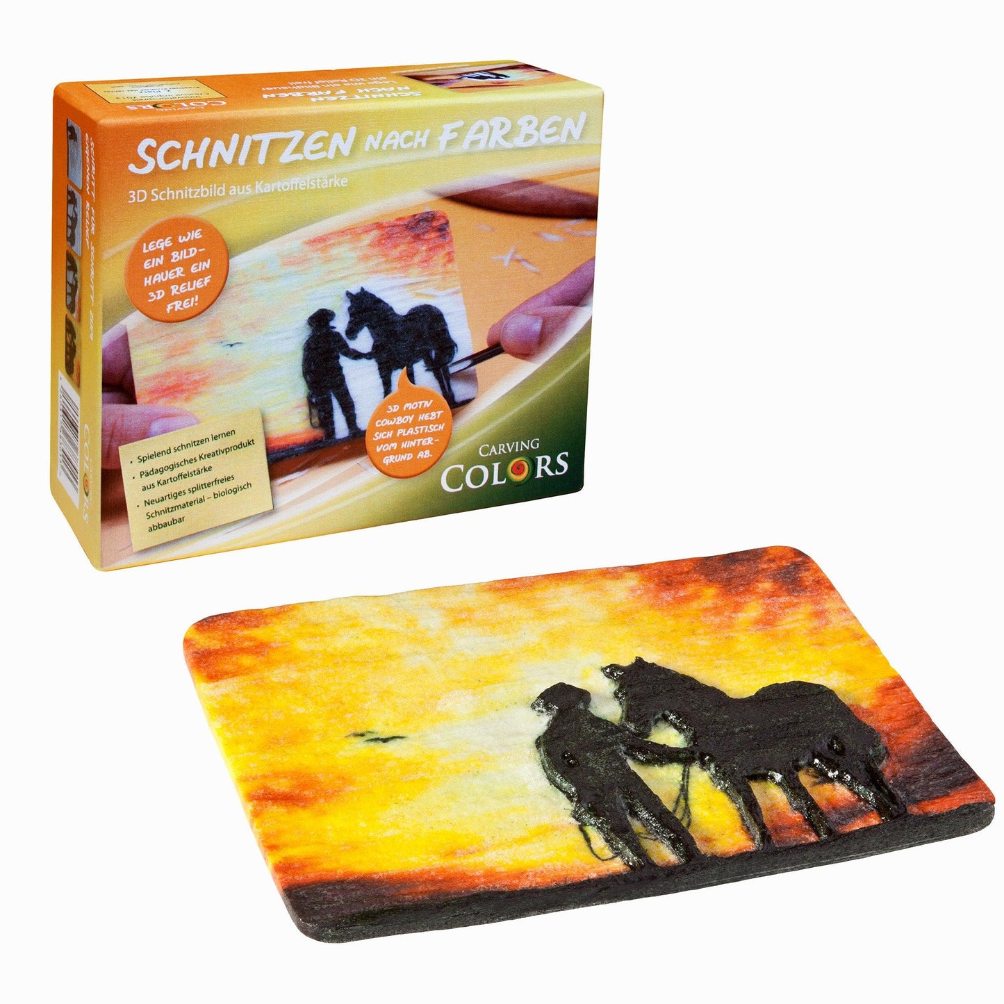 Schnitzen nach Farben - Schnitzbild Modell Cowboy (ohne Werkzeug)
