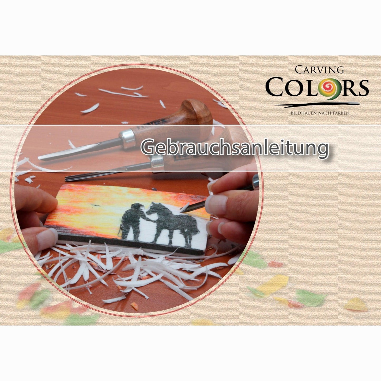 schnitzen nach farben - schnitzbild t-rex (ohne werkzeug)