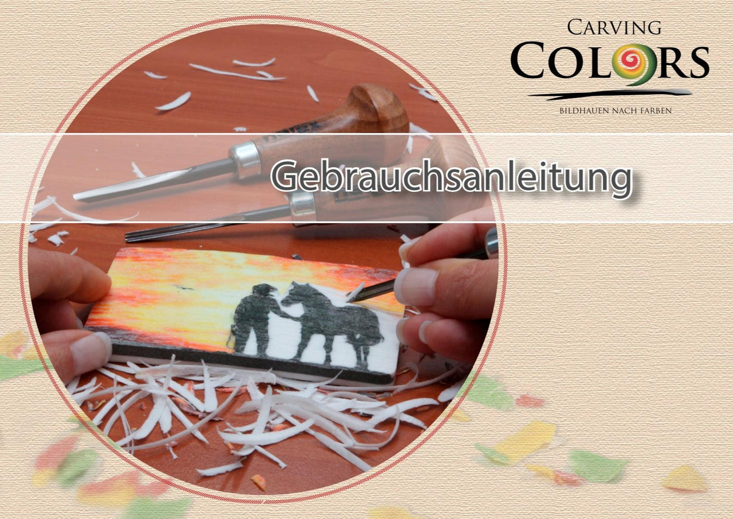 Schnitzen nach Farben - Schnitzbild Papagei (ohne Werkzeug)