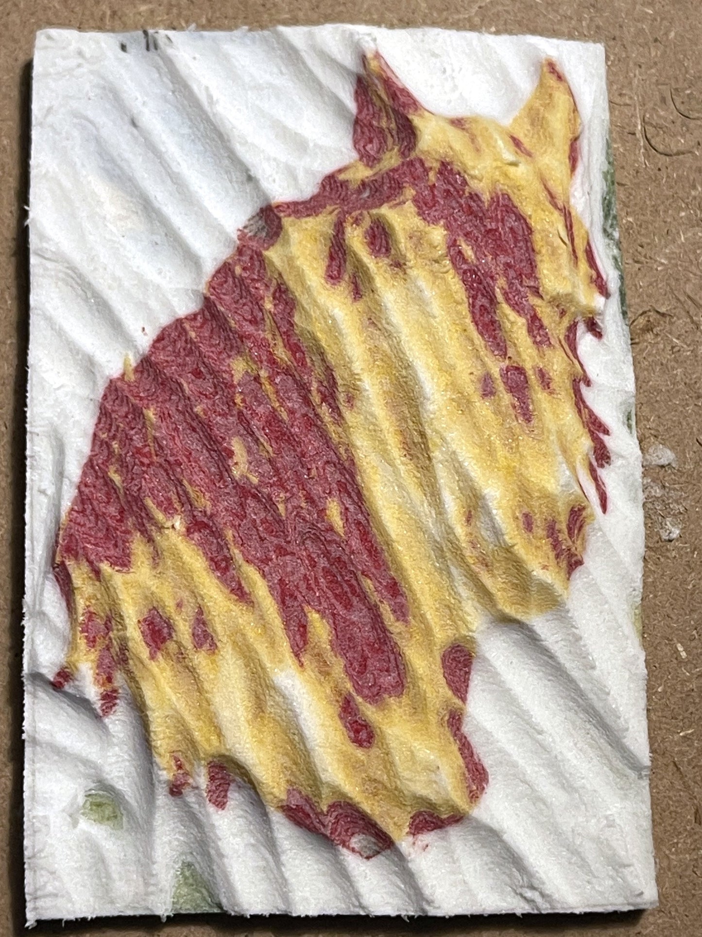 Schnitzen nach Farben - Komplettset Relief Pferd - NEU: farbiges End-Motiv