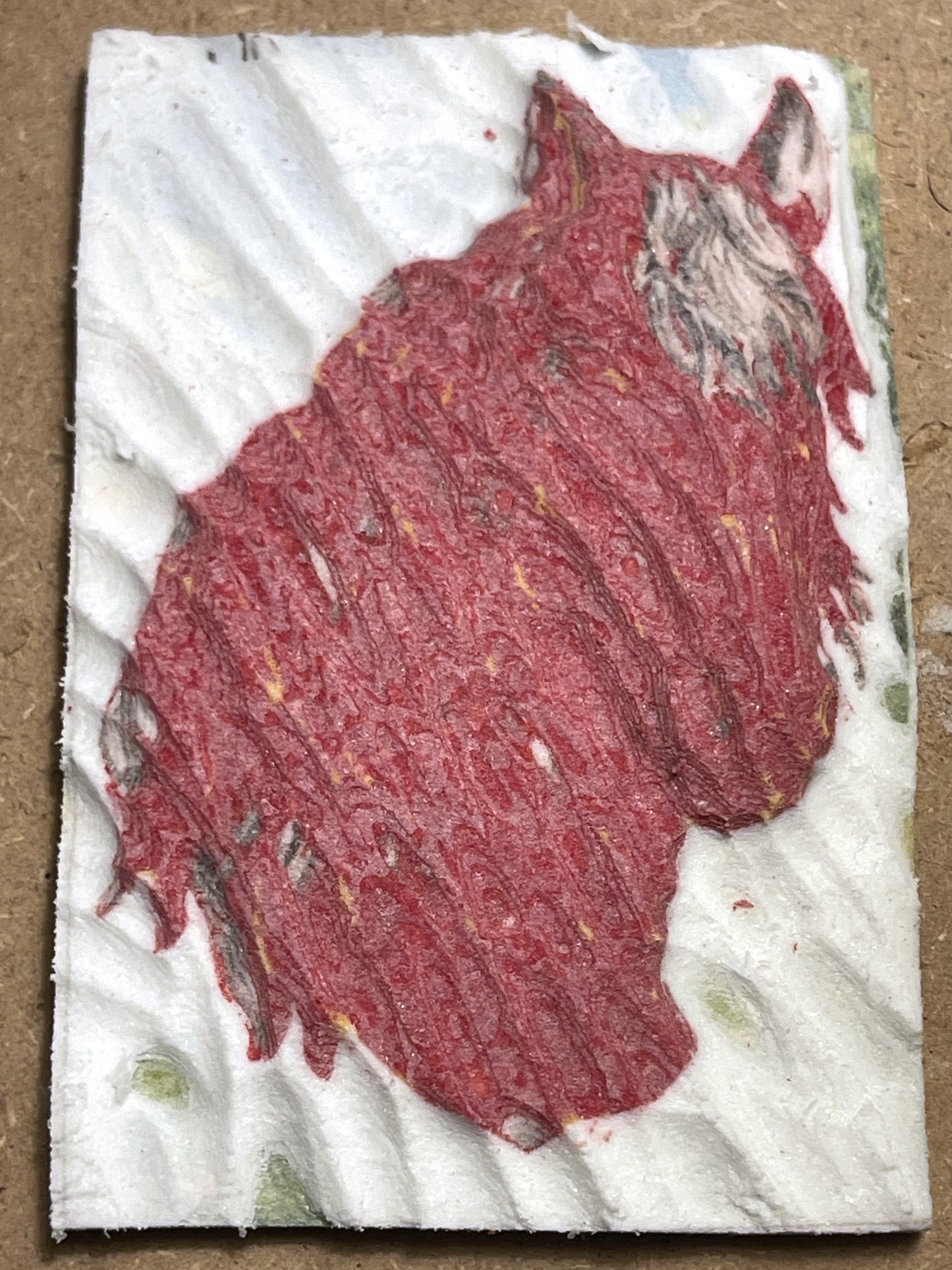 Schnitzen nach Farben - Komplettset Relief Pferd - NEU: farbiges End-Motiv