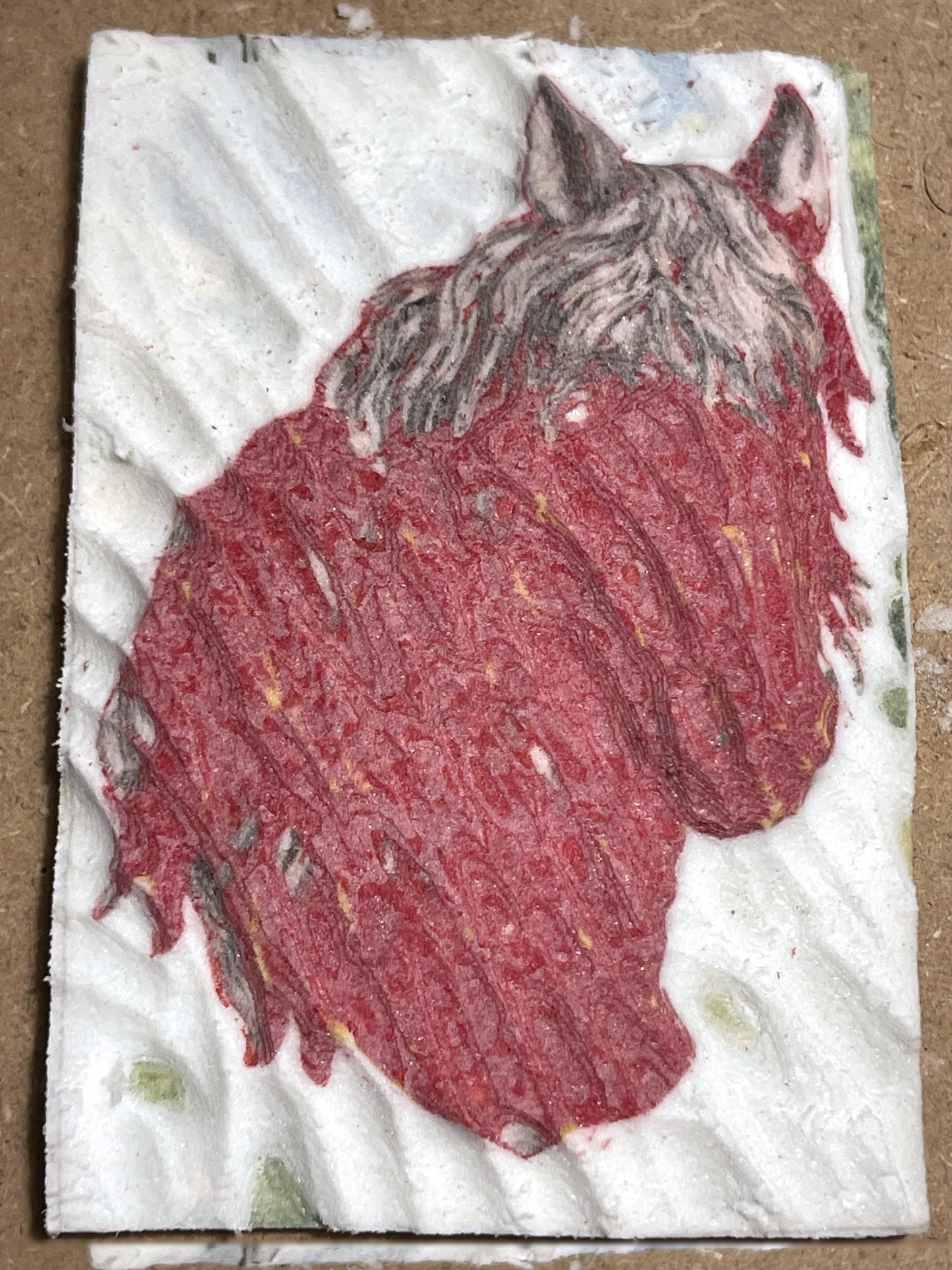 Schnitzen nach Farben - Komplettset Relief Pferd - NEU: farbiges End-Motiv
