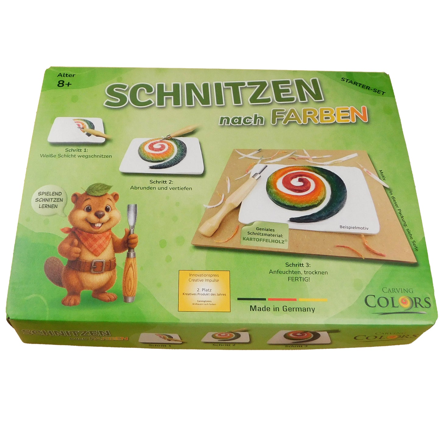 Schnitzen nach Farben - Schnitzbild-Starterset mit Werkzeug